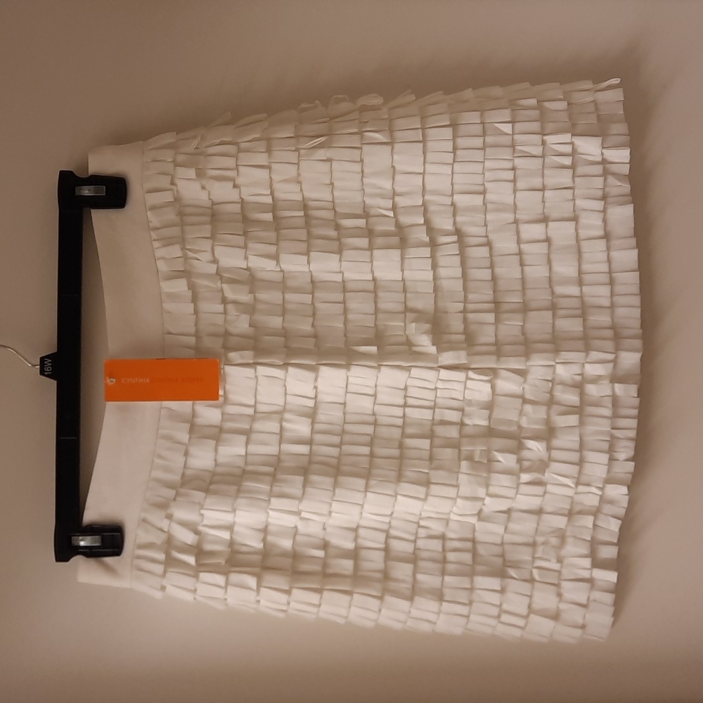 NWT, Cynthia Steffe Mesh Loop White Skirt